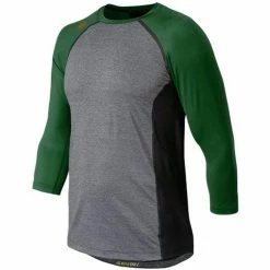 New Balance 3/4 Sleeve Baseball Compression Shirt - Dark Green Gray