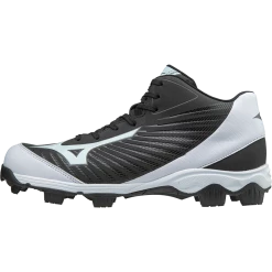 Mizuno Youth 9-Spike Advanced Franchise 9 Mid Molded Cleats - Black White