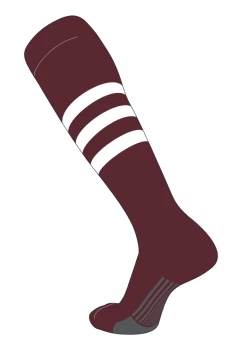 Twin City Dugout Knee High Socks - Maroon White