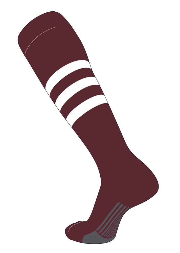 Twin City Dugout Knee High Socks - Maroon White