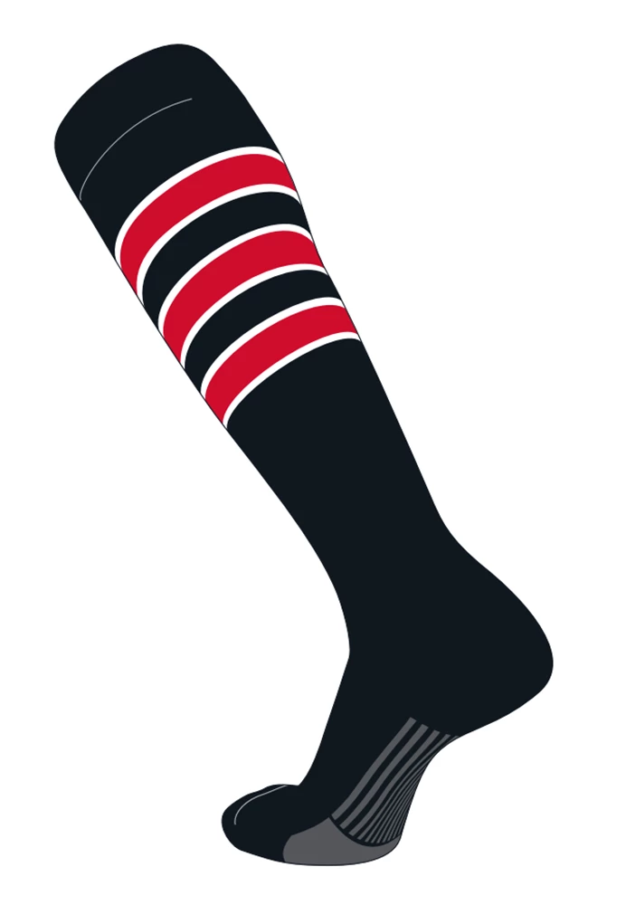 Twin City Dugout Knee High Socks - Black White Scarlet