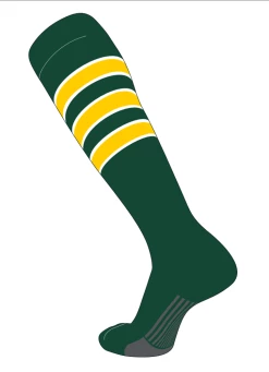 Twin City Dugout Knee High Socks - Dk Green White Gold