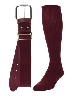 Twin City Belt Knee High Sock Combo - Maroon