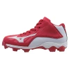 Mizuno 9-Spike Advanced Youth Franchise 8 Mid - Red White