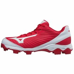 Mizuno Men's 9-Spike Advanced Franchise 9 Low Molded Cleats - Red White