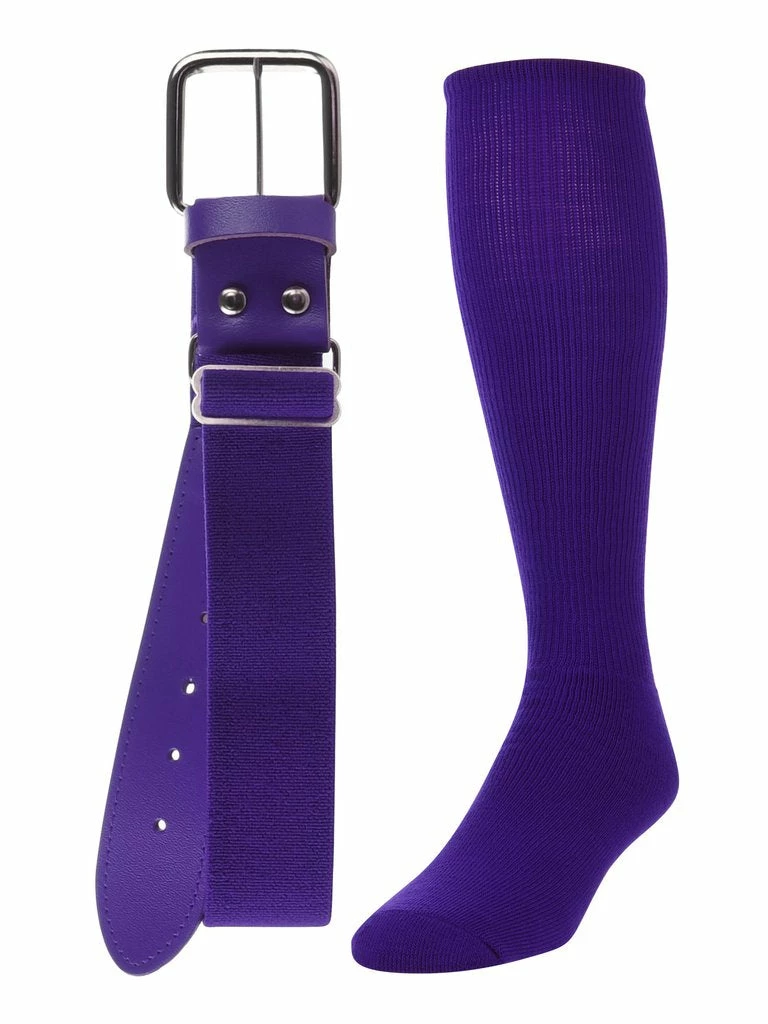 Twin City Belt Knee High Sock Combo - Purple