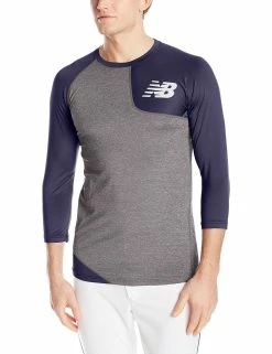 New Balance Asym Baseball Base Layer Left - Navy