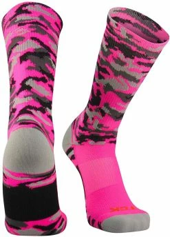 Twin City Woodland Camo Crew Socks - Hot Pink Camo