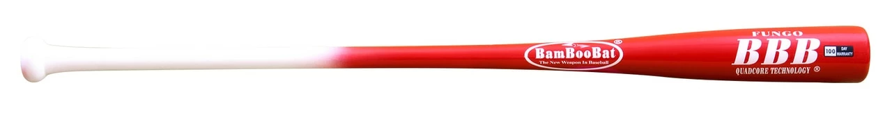 Pinnacle Sports BamBooBat Fungo HWBR100 Bat - White Red
