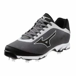 Mizuno 9-Spike Vapor Elite 7 Low Men's Metal Cleats - Grey Black