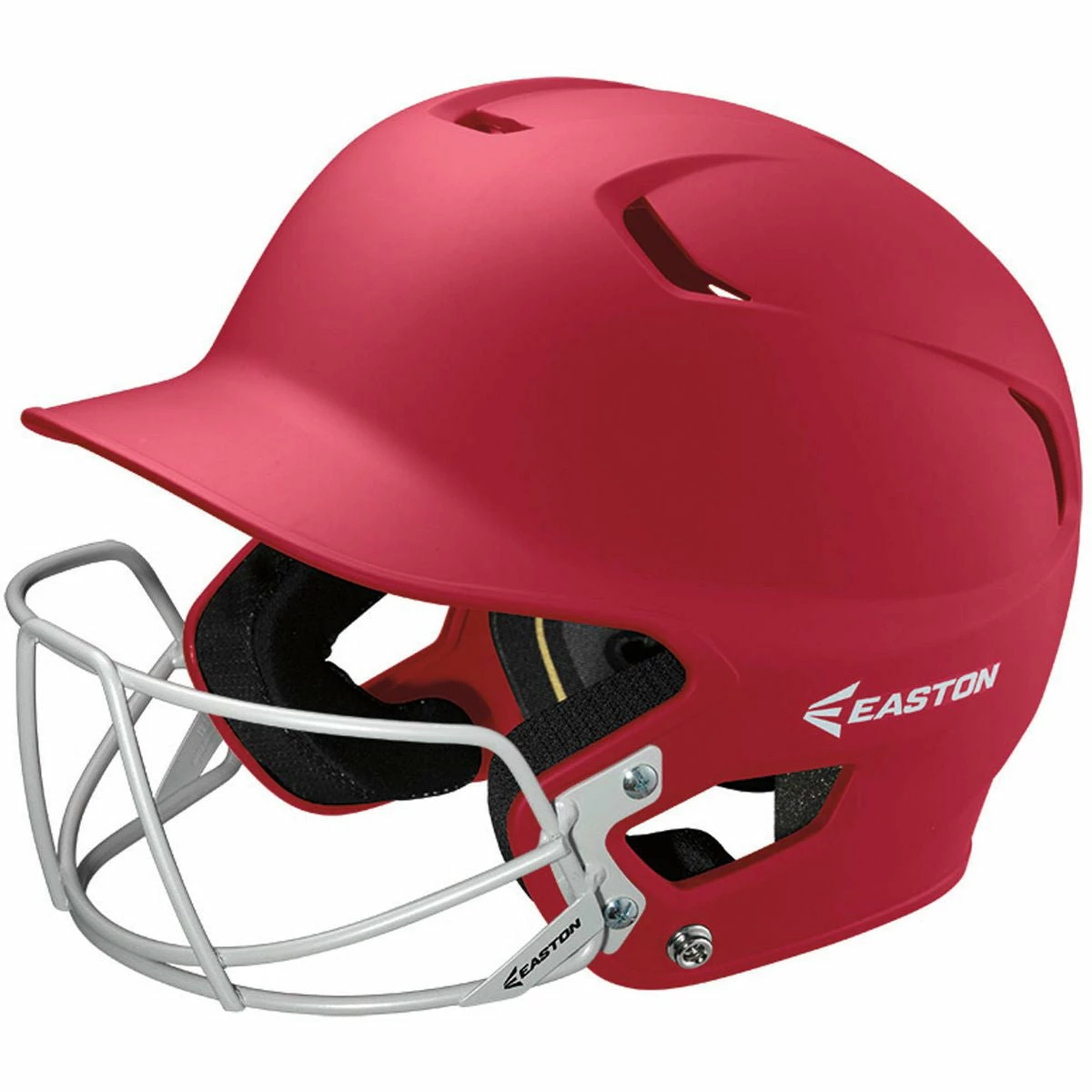 Easton Z5 Grip Solid Helmet With Baseball Facemask - Scarlet Red