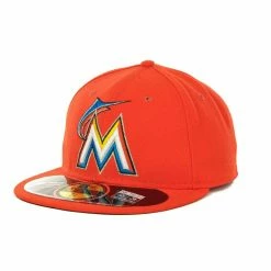 New Era MLB Authentic Cap Miami Marlins On-Field Road Orange