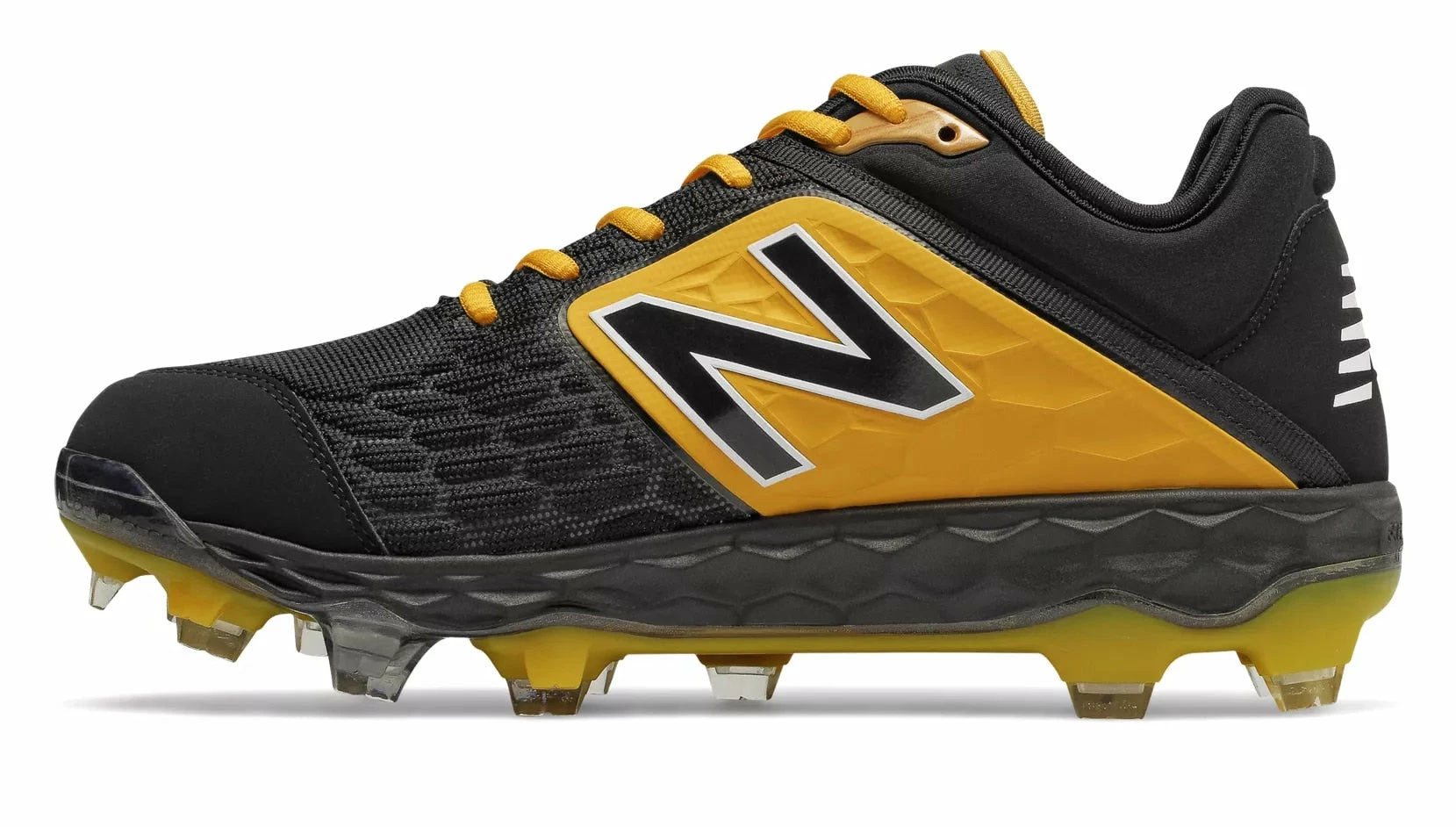 New Balance 3000v4 TPU Molded Cleat Low-Cut - Black Yellow - Image 2